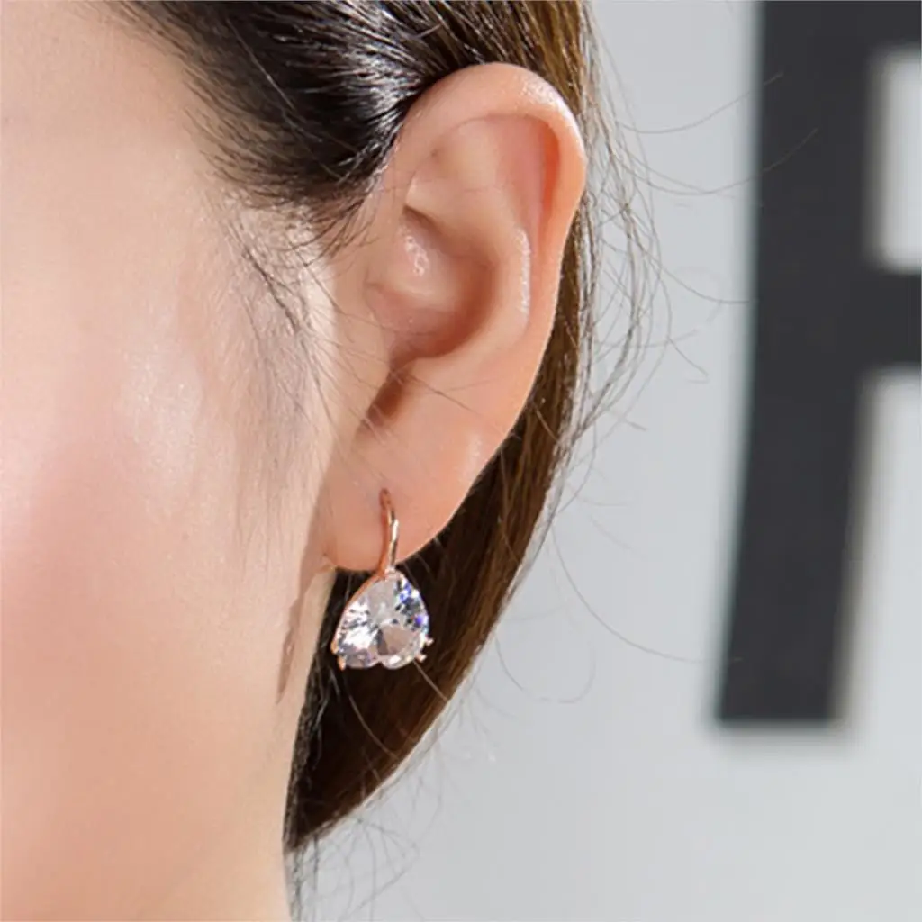 Винтажные висячие серьги для женщин в форме сердца с кубическим цирконием