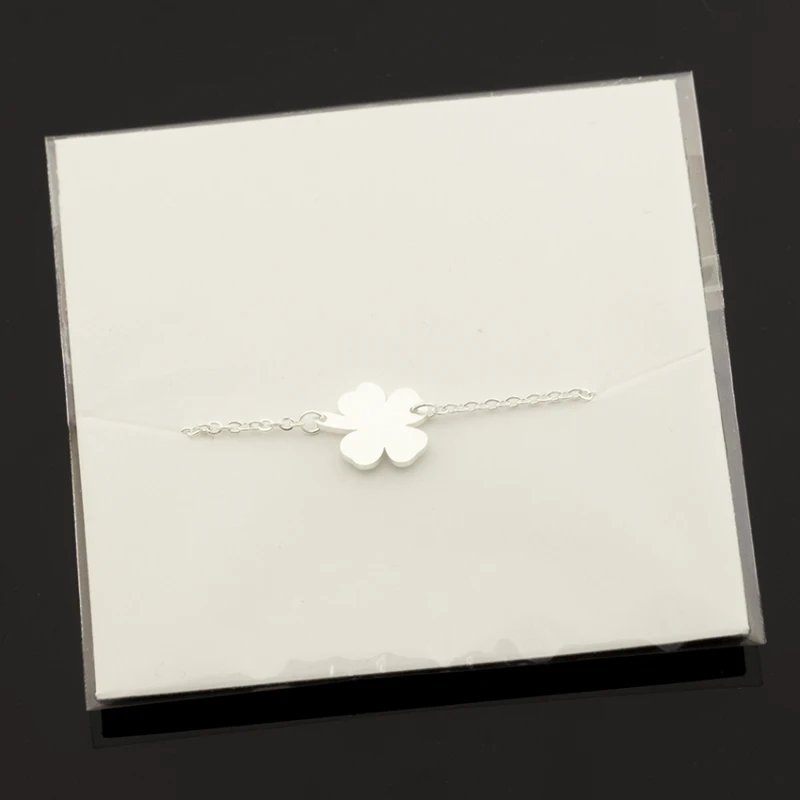 10pcs/lot Four Leaf Lucky Clover Bracelet For Women Bijoux Mujer Link Chain Stainless Steel Charm Shamrock Jewelry|bracelets for|charm braceletclover