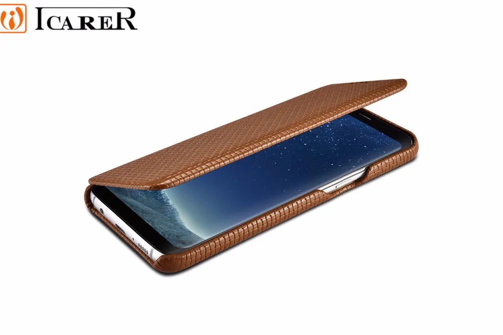 ICARER Натуральная Кожа Filp Обложка Для Samsung Galaxy S8 плюс Высокая качество бумажник