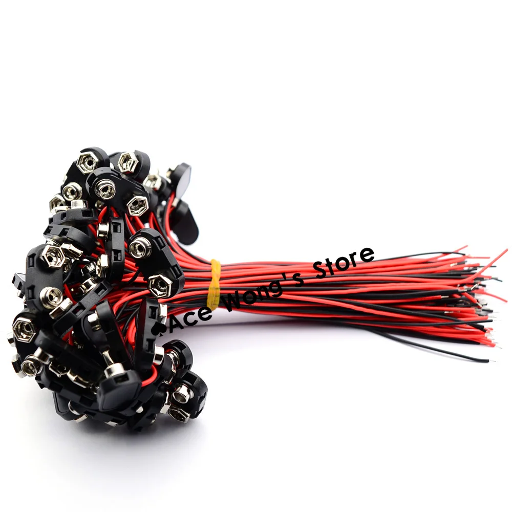 

Free shipping!!! 100pcs 9V Battery Snap Connector clip Lead Wires holder