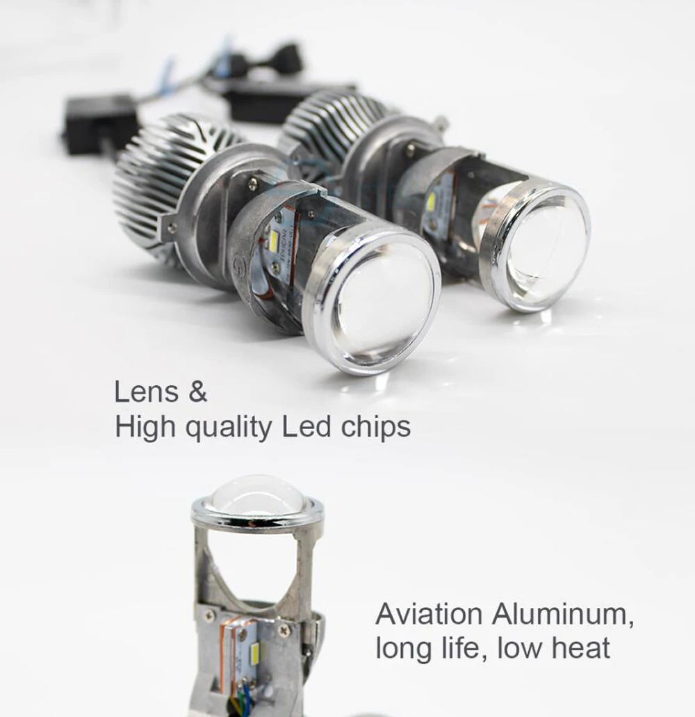 1 SET H4 G6 LED Hi-Low MINI Projector Lens Headlight For Car Clear Dual Beam Pattern 12V 5500K NO Astigmatic Problem 70W 12000LM |