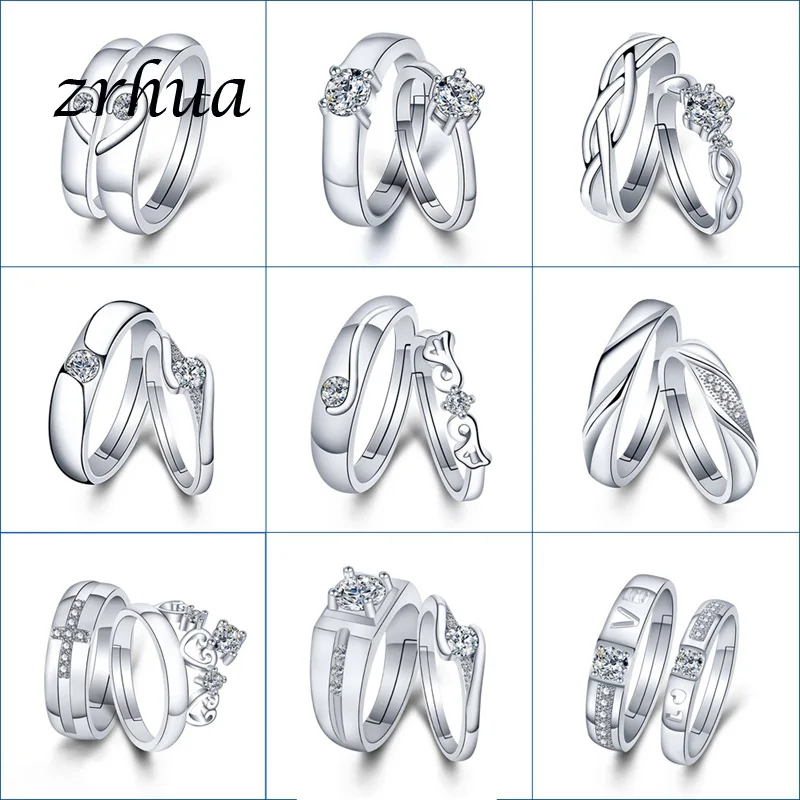 ZRHUA High Quality Original 925 Sterling Silver Rings for Men Women Daily Finger Anel Accessories Sterling-Silver-Jewelry Bague | Украшения
