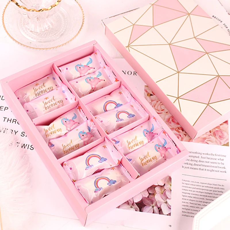 25 шт Kawaii ЕДИНОРОГ розовый сахар мешок Nougat машина упаковка конфеты закуски