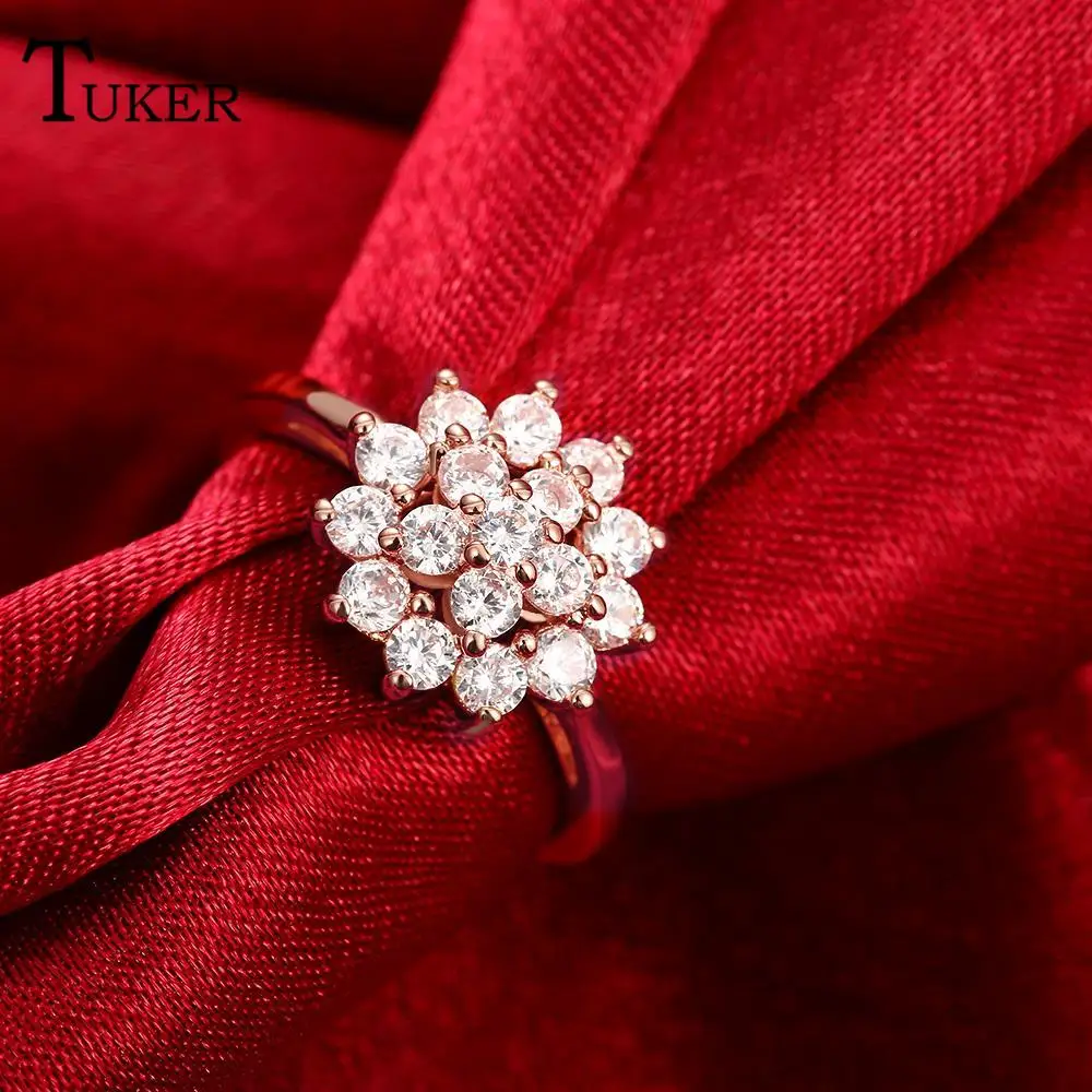 Tuker классический популярный Ослепительно красивые цветы кубического циркония