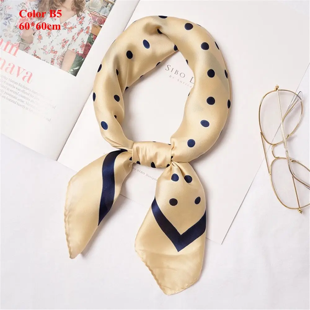Color B5 Okdeals Летний 50*50 см женский винтажный квадратный шелковый атласный шарф облегающий элегантный головной убор повязка для волос - Цвет: Color B5