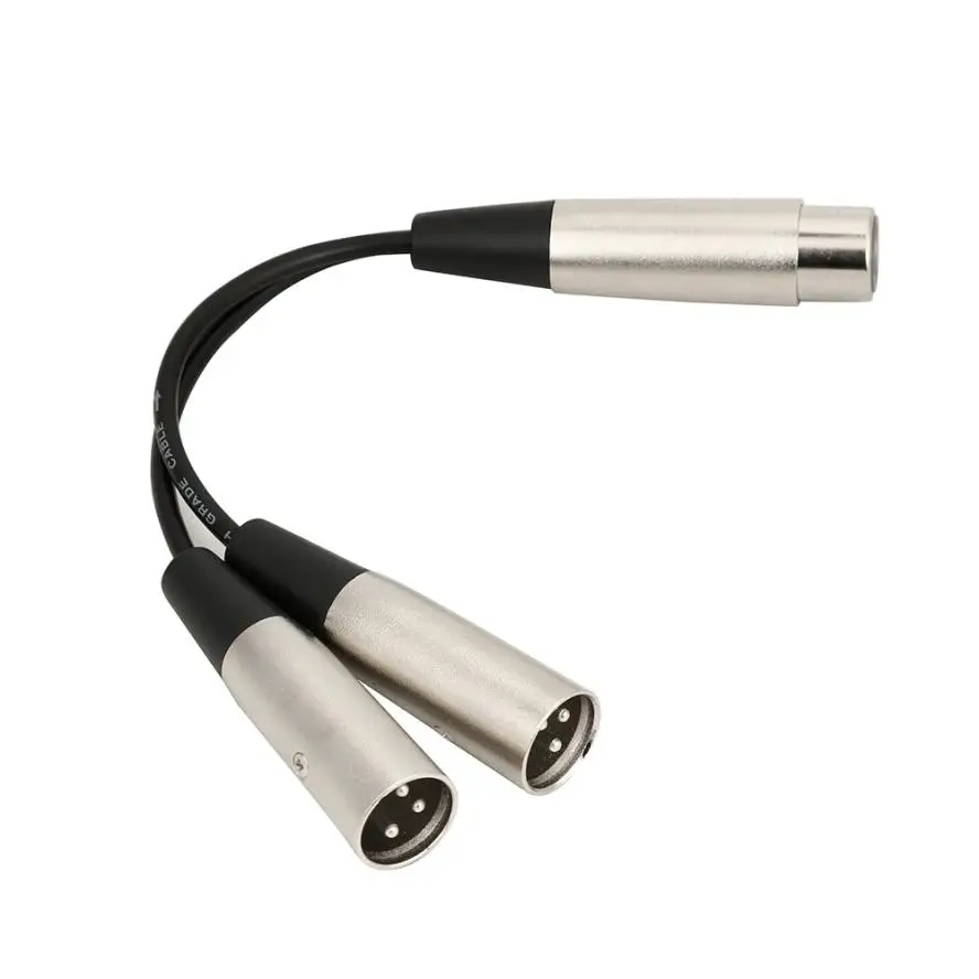 HIPERDEAL 3Pin XLR гнездовой разъем к двойному штекеру Y сплиттер адаптер Шнур Прямая
