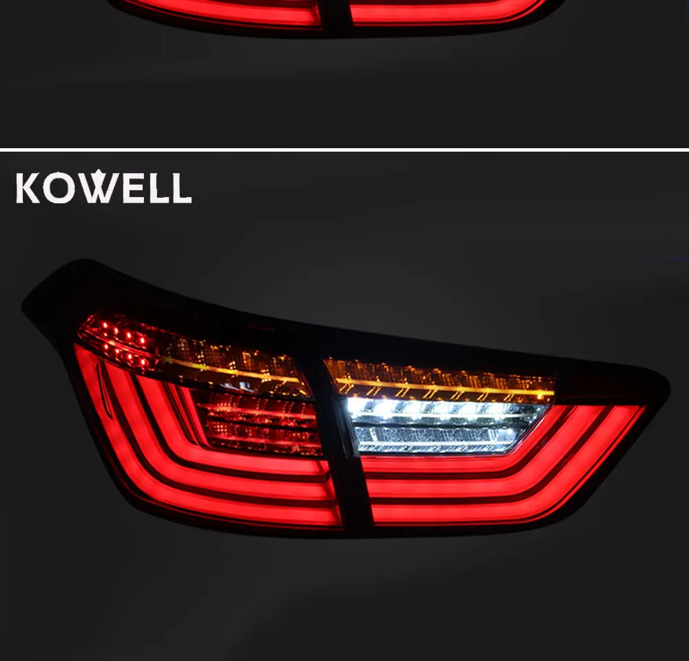 KOWELL автомобильный Стайлинг для hyundai ix25 hyundai Creta задние фонари задний фонарь светодиодный задний фонарь DRL+ сигнал поворота+ тормоз+ задний фонарь