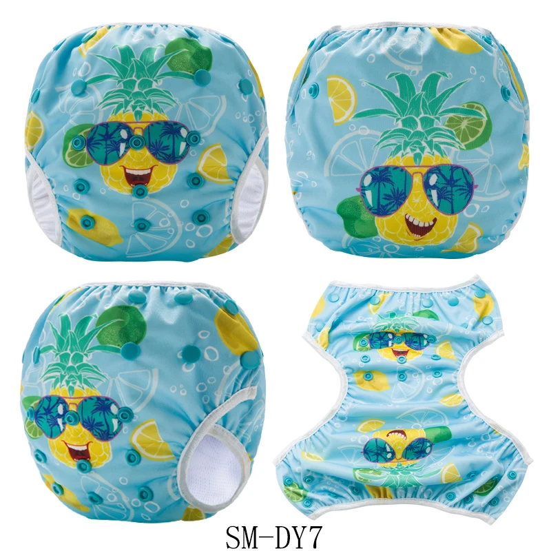AnAnBaby пеленки для плавания многоразовые унисекс милый мультфильм купальные подгузники положение принты летняя одежда для плавания Брюки