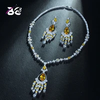 be 8 beautiful sparkling cubic zirconia african beads jewelry sets for women bridal gift earring necklace bijoux femme s347