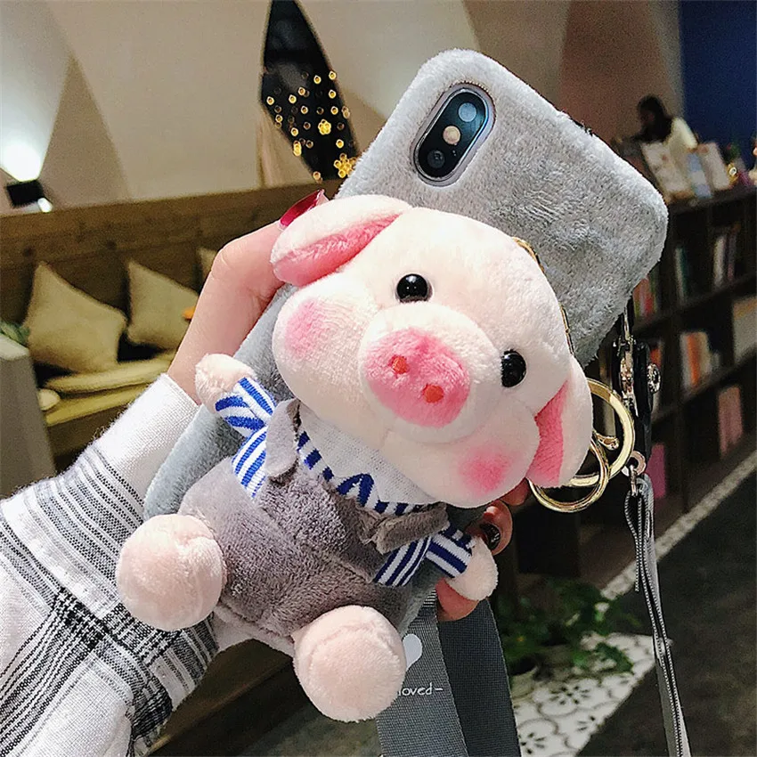 Чехол с мультяшной куклой для Iphone 11 Pro Max 11pro 8plus 7 6s plus милый пушистый теплый чехол