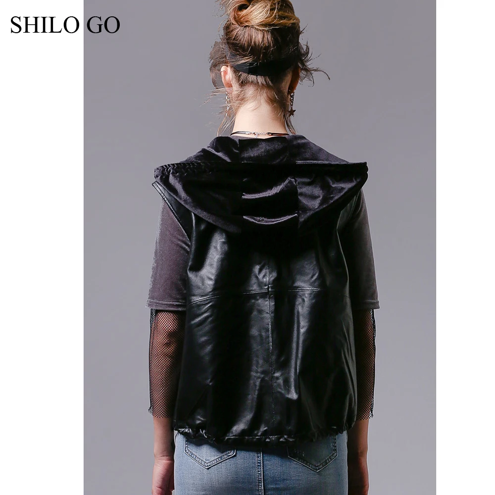 Женский Осенний жилет из натуральной овечьей кожи SHILO GO лаконичный свободный