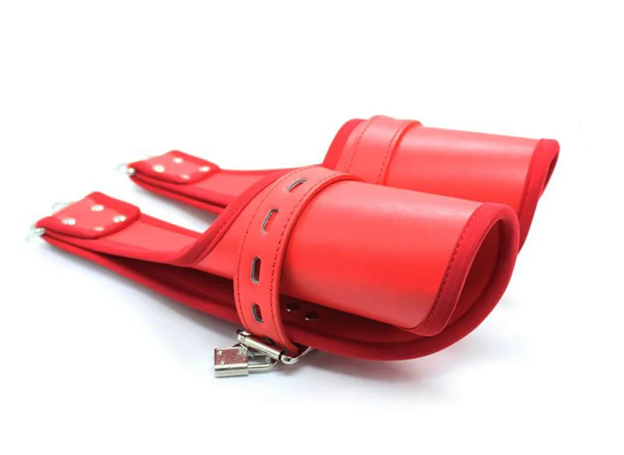 Кожа повесить на дверь перчатки митенки наручники Висячие сексуальные бондажи