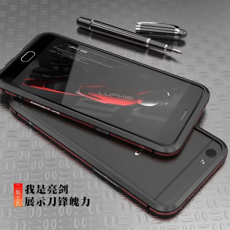 Luphie luxury Double Color Ultra Thin Aircraft Metal Frame Case for OPPO R9S Aluminum Bumper Protective Hard Sleeve |