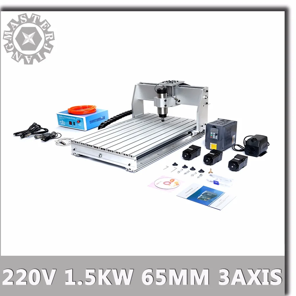 6040T CNC машина 3 оси с 220 В 1 5 кВт 65 мм ER11 водяным охлаждением HY VFD 1500 Вт водяное