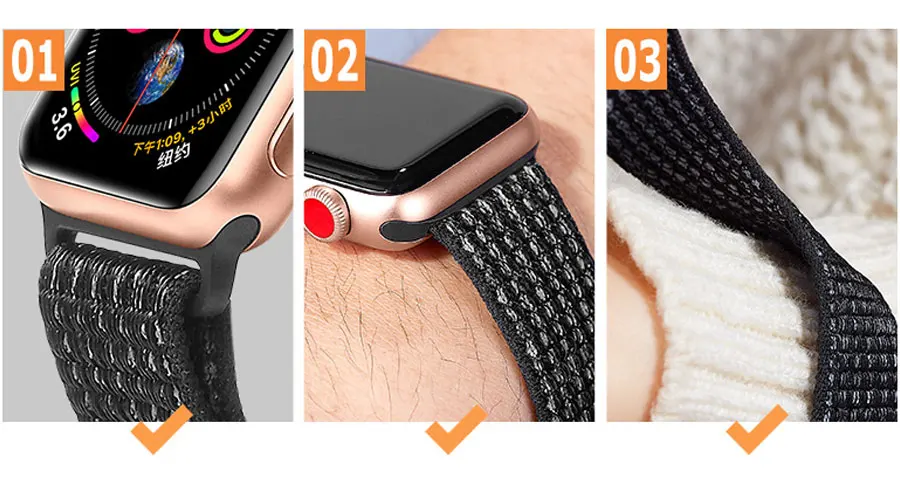 Ремешок для apple watch band 44 мм correa apple watch 5 4 band 3 2 iwatch band 42 мм 38 мм 40 мм спортивный нейлоновый браслет