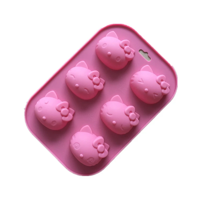 Силиконовый мусс, форма для торта, 6 рисунков, котенок, кошка, экспрессия, сделай сам, мыло ручной работы, плесень, мульти-экспрессия, кошачья голова, ароматическая форма, инструмент для выпечки