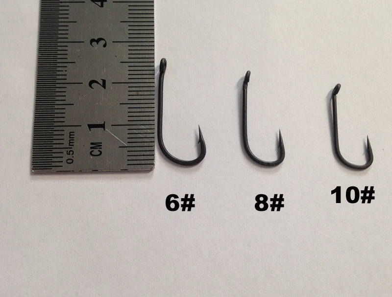 50PCS Dark Grey Coated Long Shank T Carp Hooks Micro Barbed Chemically Sharpened for Fishings | Спорт и развлечения