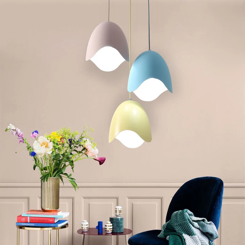 Modern simple aluminum pendant light Egg shell model decoration lighting Foyer bedroom restaurant macaron post modern LED | Освещение