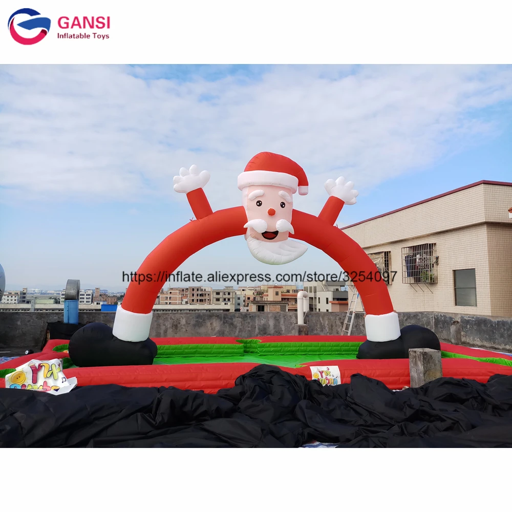 Высота 6 м надувная АРКА Санта Клауса Рождественское украшение воздушная Арка с