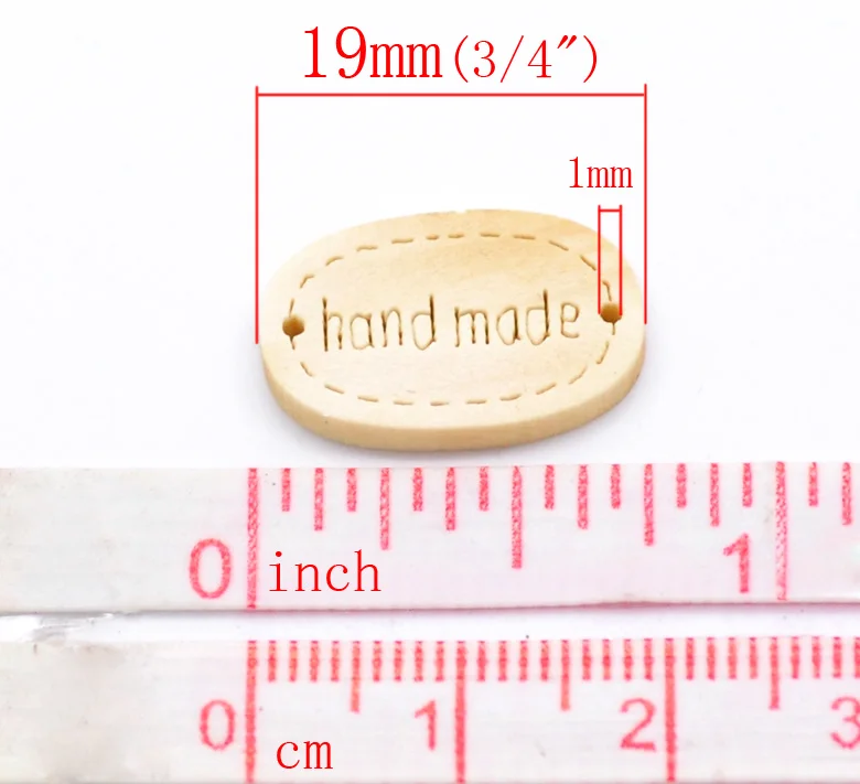 DoreenBeads 100 шт. &quotручная работа&quot овальные деревянные Ювелирные Разъемы 19x12 мм (3/4