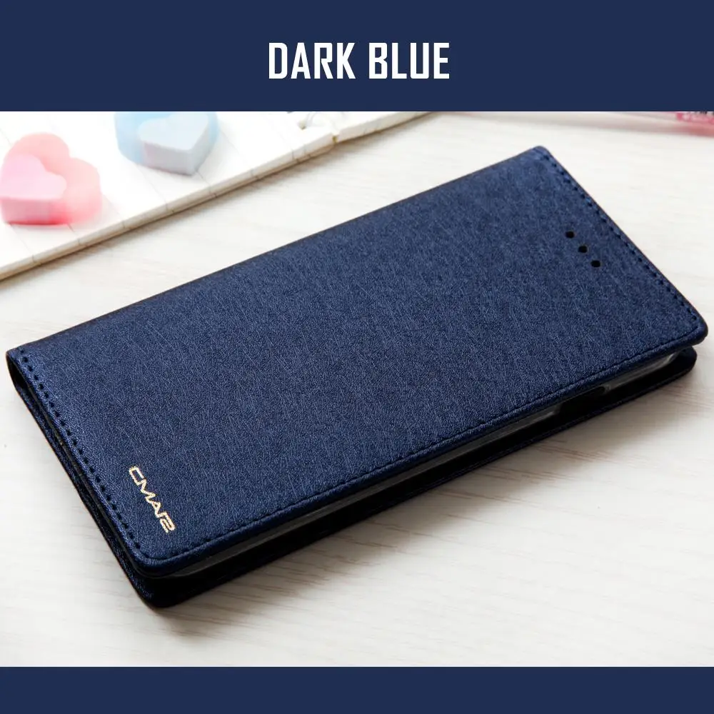 Dark Blue Магнитный Шелковый кожаный чехол-бумажник для Xiaomi Redmi 5A, мягкий силиконовый держатель для карт, флип-чехол для телефона Xiaomi Redmi 5A - Цвет: Dark Blue