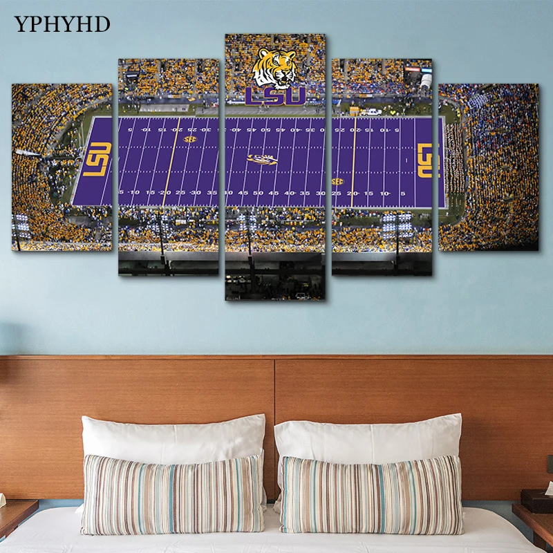 YPHYHD Холст Живопись 5 шт. LSU Tigers стадион холст живопись печать плакат рамка стены