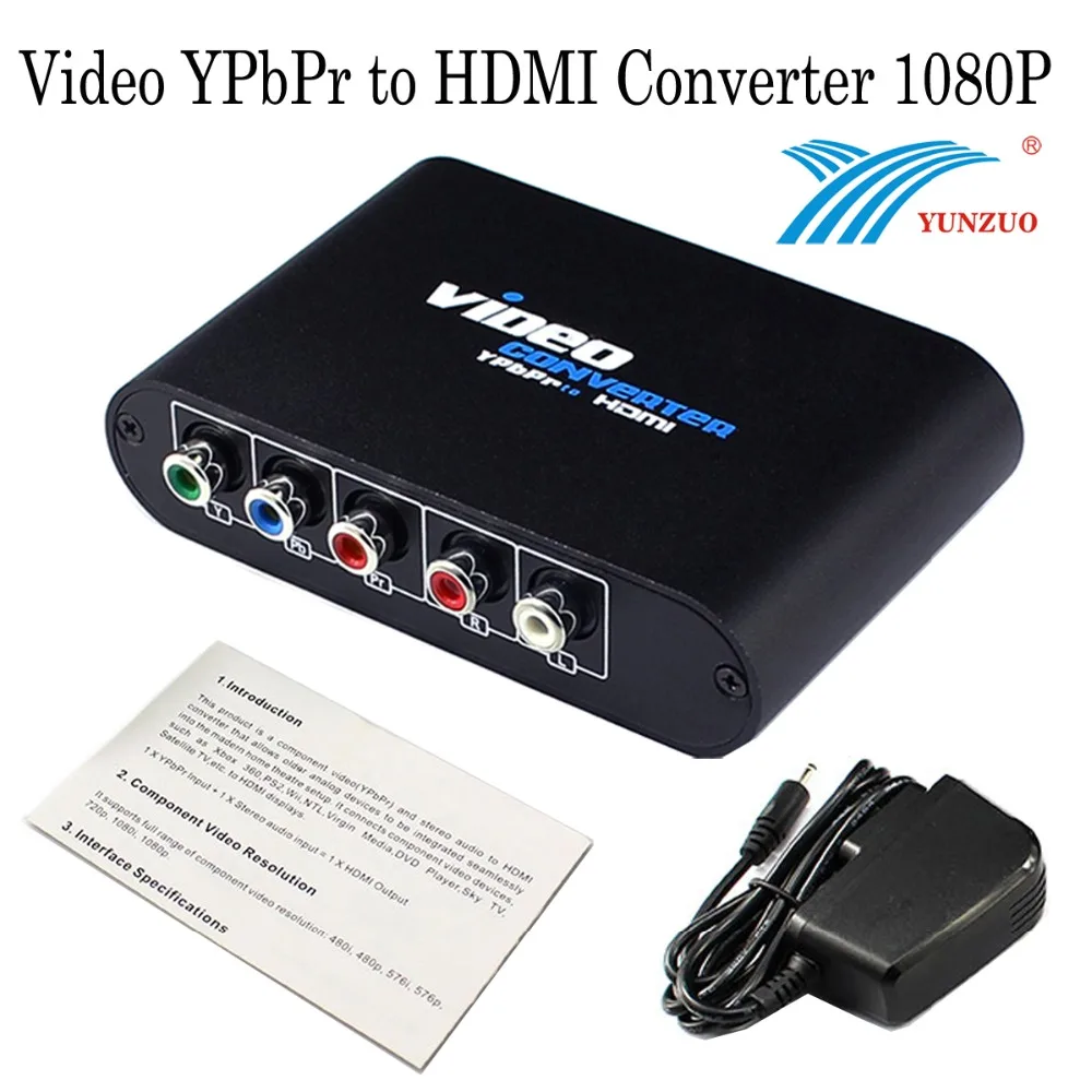 CE 5 RCA Ypbpr к HDMI конвертер YPbPr Upscaler 1080 P HD видео HDTV адаптер аудиоразъема для WII PS2 xbox| |