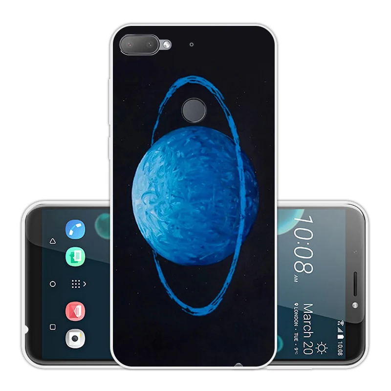 Чехол из ТПУ для HTC Desire 12 Plus синий прозрачный Ультратонкий Мягкий силиконовый