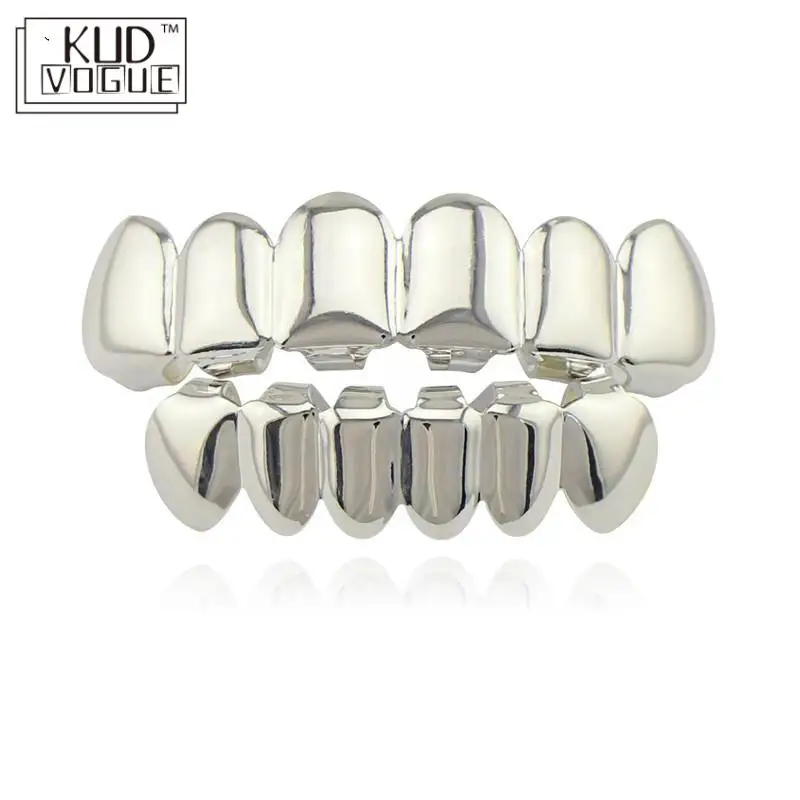 Хип-хоп золотые зубцы Grillz верхние и нижние грили колпачки для рта панк зубов