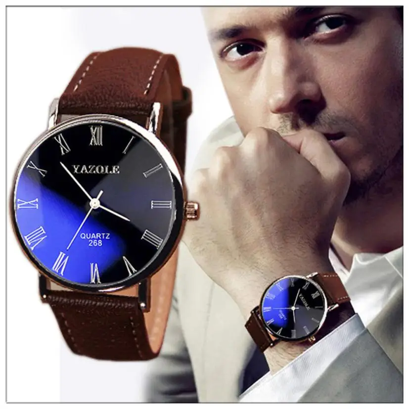 

NEW Luxury Top Brand Watch Men Fashion waterproof Leather Men Quartz Analog Business Wrist Watches Clock relogios masculino Q60