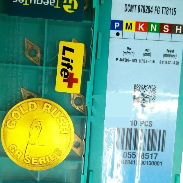

Карбид Taegutec вставки DCMT070204FG TT8115 оптовая торговля DCMT 070204 FG TT8115 для стали P05 - P20