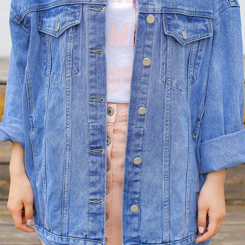 Vetevidi new autumn wear women's clothing loose long-sleeved women do old cowboy coat jacket 303# | Женская одежда