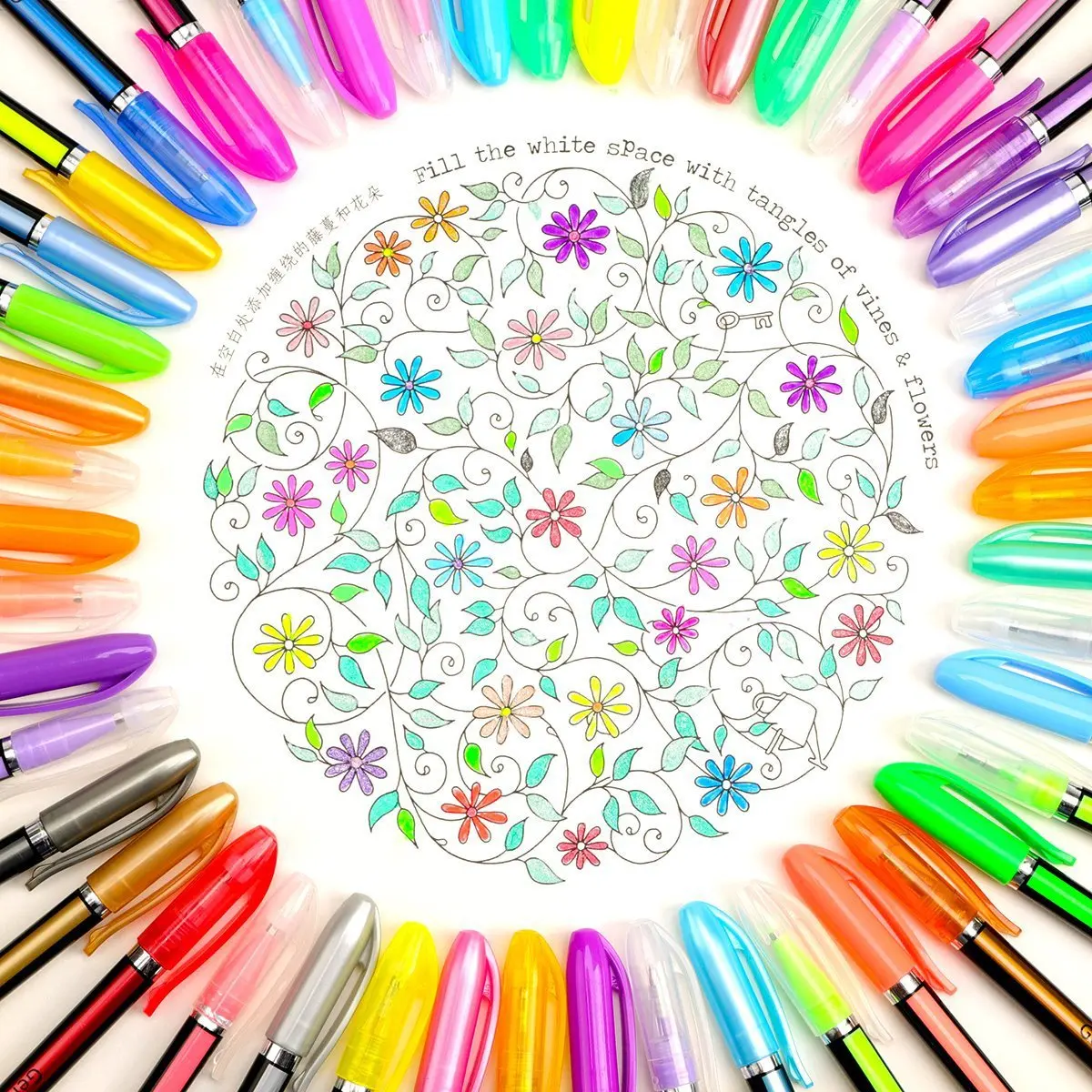 48pcs colored Gel Pen Set Refills Metallic Pastel Neon Glitter Sketch Drawing Color Pen School Stationery Marker Kids Gifts images - 6