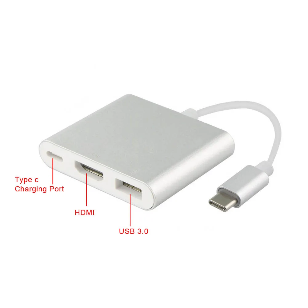 Переходник 3 в 1 Папа-мама USB 3. 0 Type-C-HDMI | Электроника