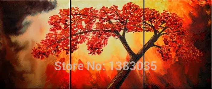 

Hand Painted Abstract Branch Tree Oil Paintings On Canvas 3 Panel Wall Art Home Decoration Modern Pictures Set