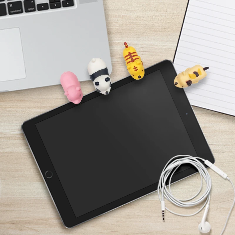 Милые животные прекрасный анти-пробой USB протектор для кабеля передачи данных Универсальный намотки кабеля для iPhone зарядное устройство Кабельные Зажимы для шнурков