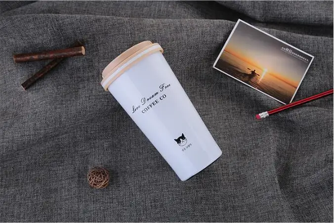 white Чашки кофе кружка-термос с крышкой thermocup печать Нержавеющая сталь термосы автомобиля мой бутылка для воды - Цвет: white