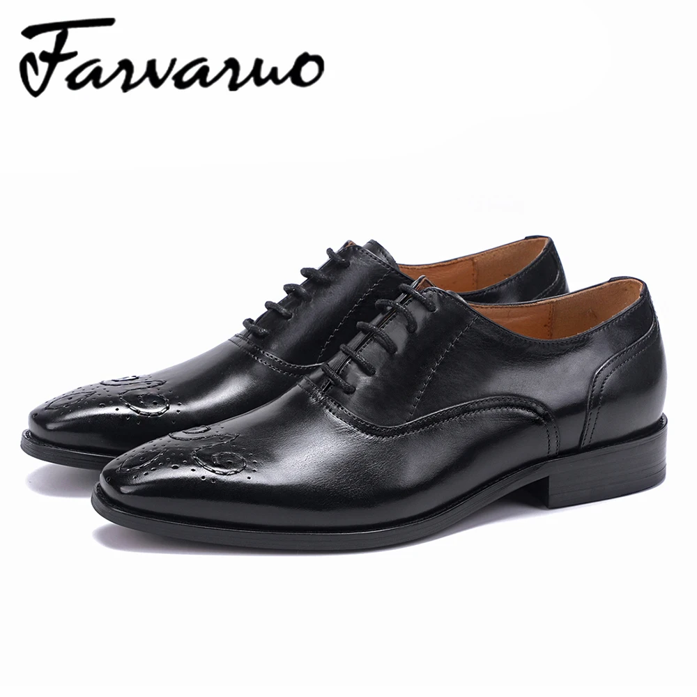 Farvarwo 2018 Mens Luxury Brand Business Oxford Shoes for Men Designer Lace Up Party Retro Oxfords Brogue Flats Derby | Обувь