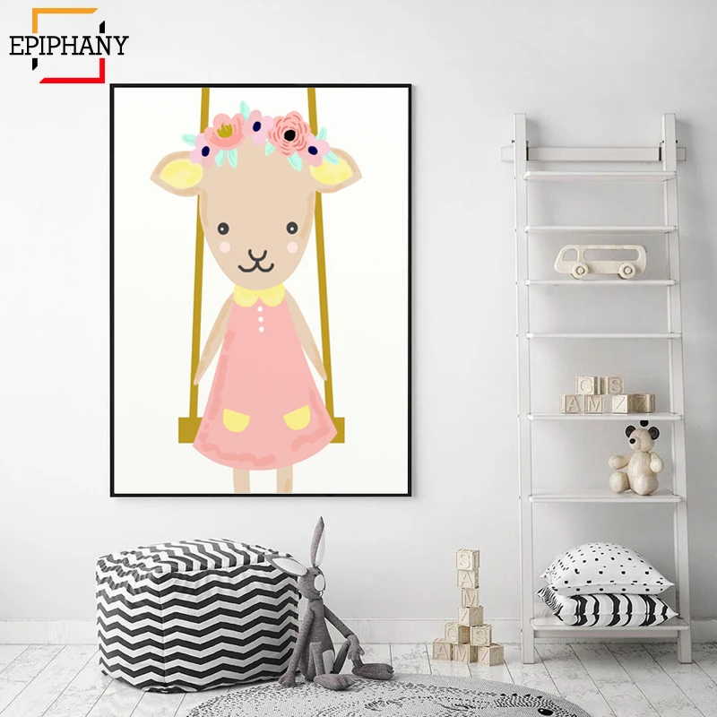 Baby Girl Nursery Wall Art Print Play All Day Sleep Night Quote Anime Poster Canvas Painting Picture Kids Bedroom Decoration|Рисование и