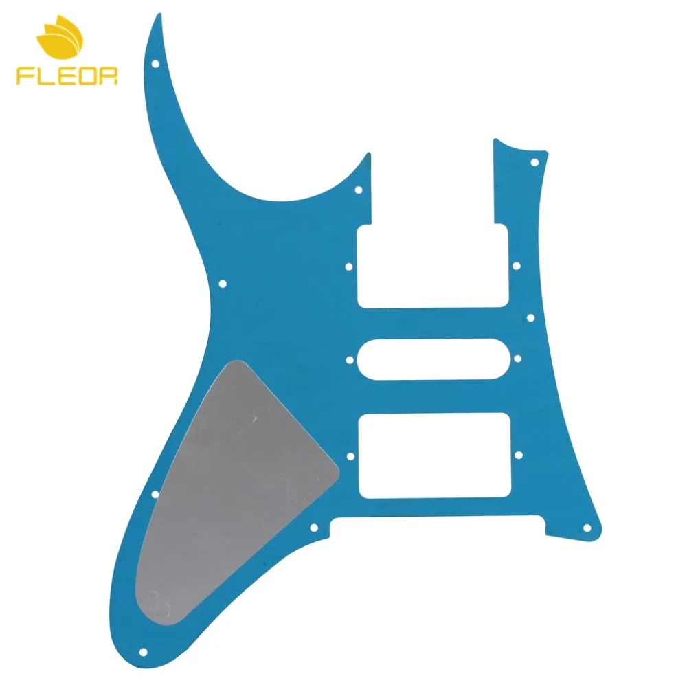 FLEOR 9 отверстий для электрогитары Pickguard HSH Scratch Plate w/Винты RG 7V Style гитары серебряное