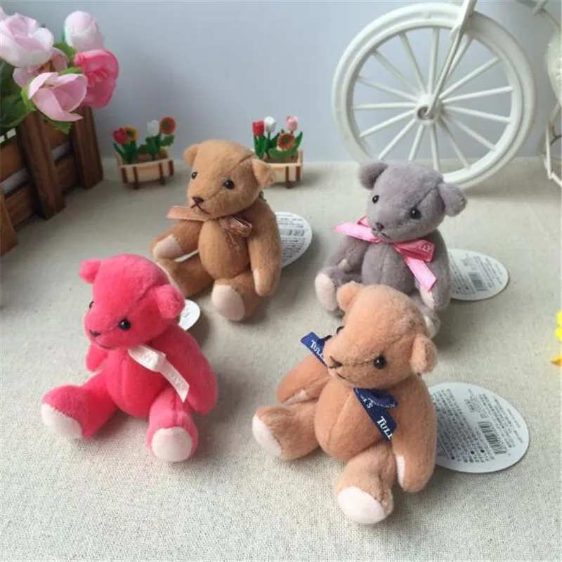 1 шт. Kawaii Joint Bear Плюшевая Игрушка Маленькая подвеска супер милые мини медведи мягкие игрушки куклы компании мероприятия подарок 10 см HANDANWEIRAN