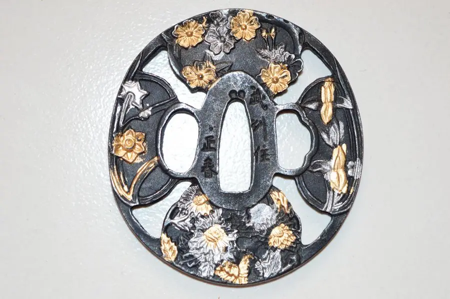 Чудесный Сплав Tsuba Guard для японского Tsuba самурайский меч катана Guard Wakizashi хороший - Цвет: T-17