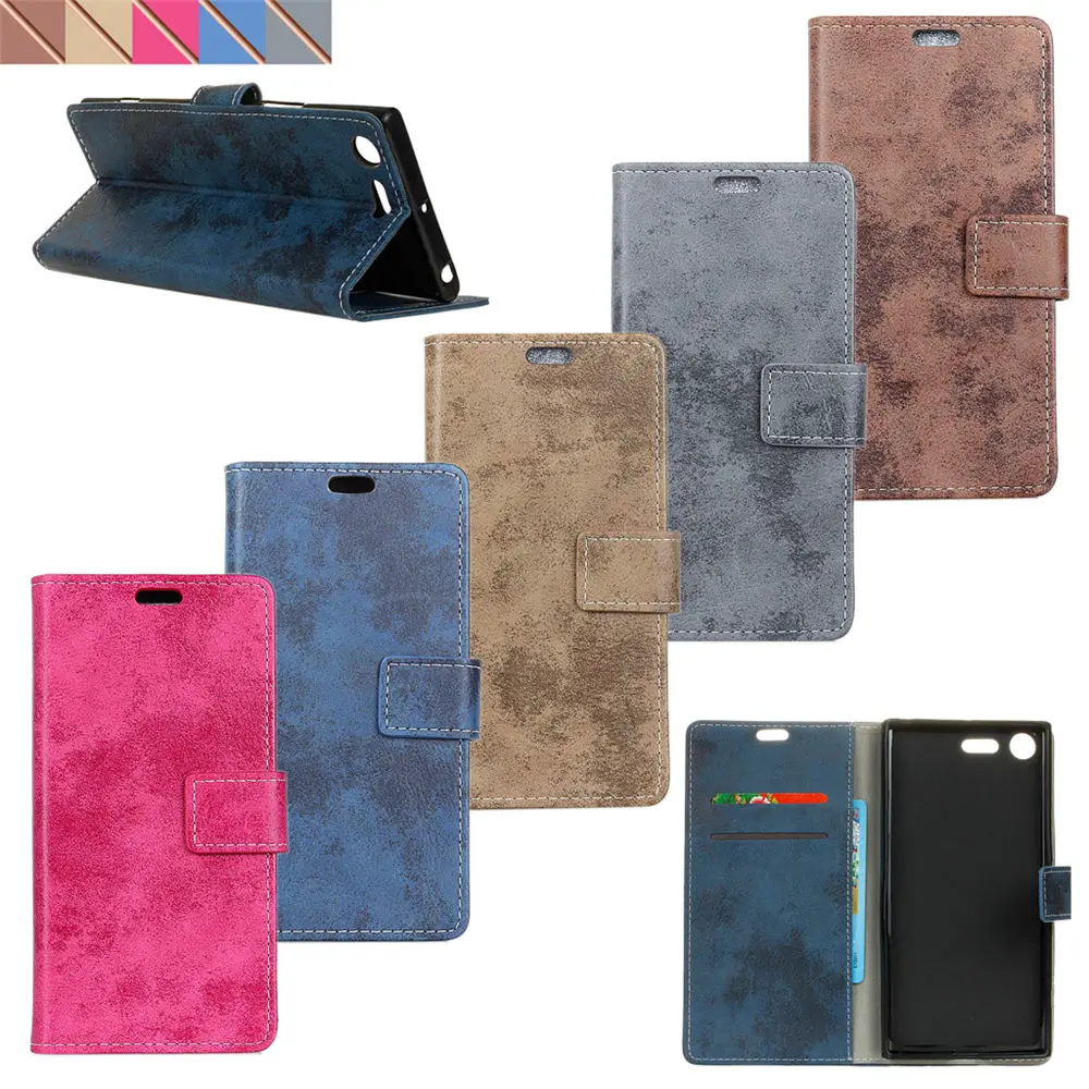 Винтаж Флип кожаный Чехол для Fundas Sony Xperia XZ1 g8341 f8342 g8343 компактный g8441 ETUI Капа слот