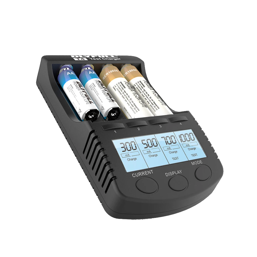 DLYFULL T4 18650 Зарядное устройство ЖК дисплей Li Ion 26650 14500 16340 18350 18500 10440 Ni CD AA AAA