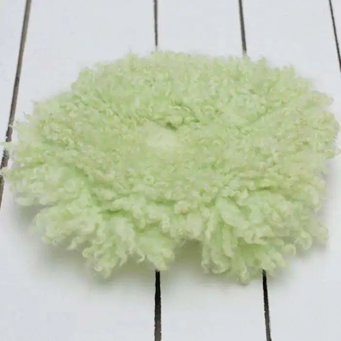 light green Вьющиеся войлочные шерстяные слои Детские фотографии реквизит шерсть детское одеяло позирует гнездо корзина вещи,# P2164 - Цвет: light green