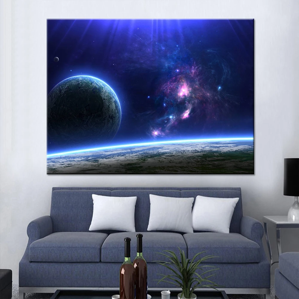 Декор для дома гостиной Современная печать земля планеты пейзаж картины