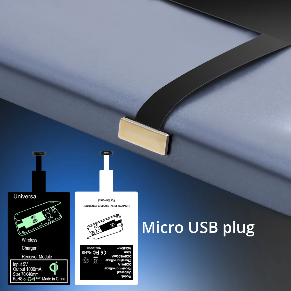 ANMONE беспроводной зарядный приемник Универсальный Android Micro usb type-C Qi Беспроводное зарядное устройство Модуль зарядного устройства для мобильного телефона