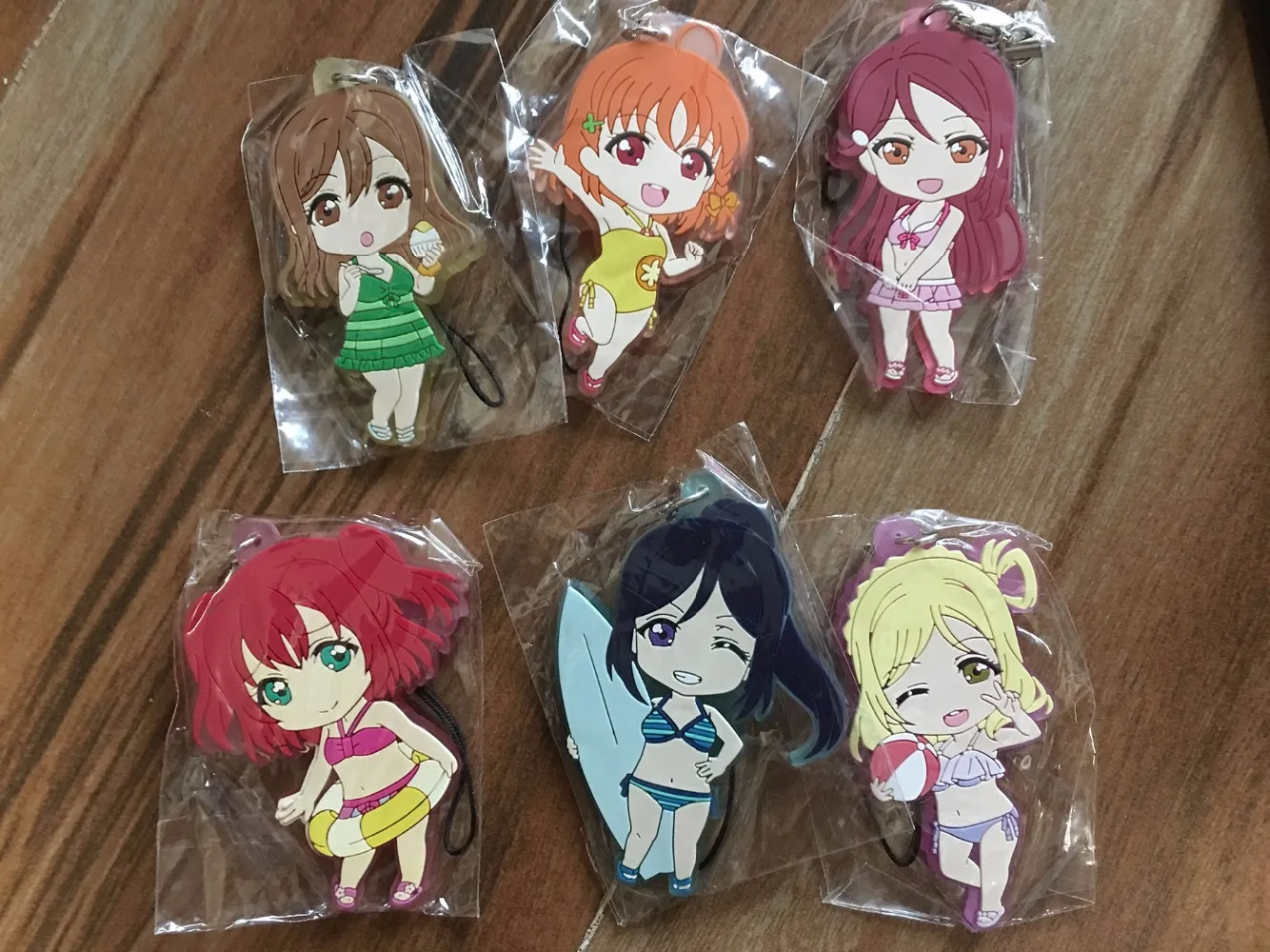 6 шт./лот брелок Нико Рин Umi Maki Chika Dia Riko Yoshi kc Kunikida кэнан Резиновый Ремешок/Подвеска