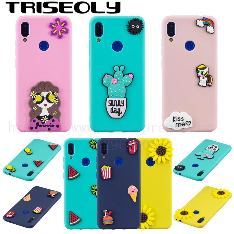 TRISEOLY For Xiaomi Redmi Note 7 Case Cover Candy Color Soft TPU Pro 3D DIY Cartoon Fruit Plant Pattern 6.3&quot | Мобильные