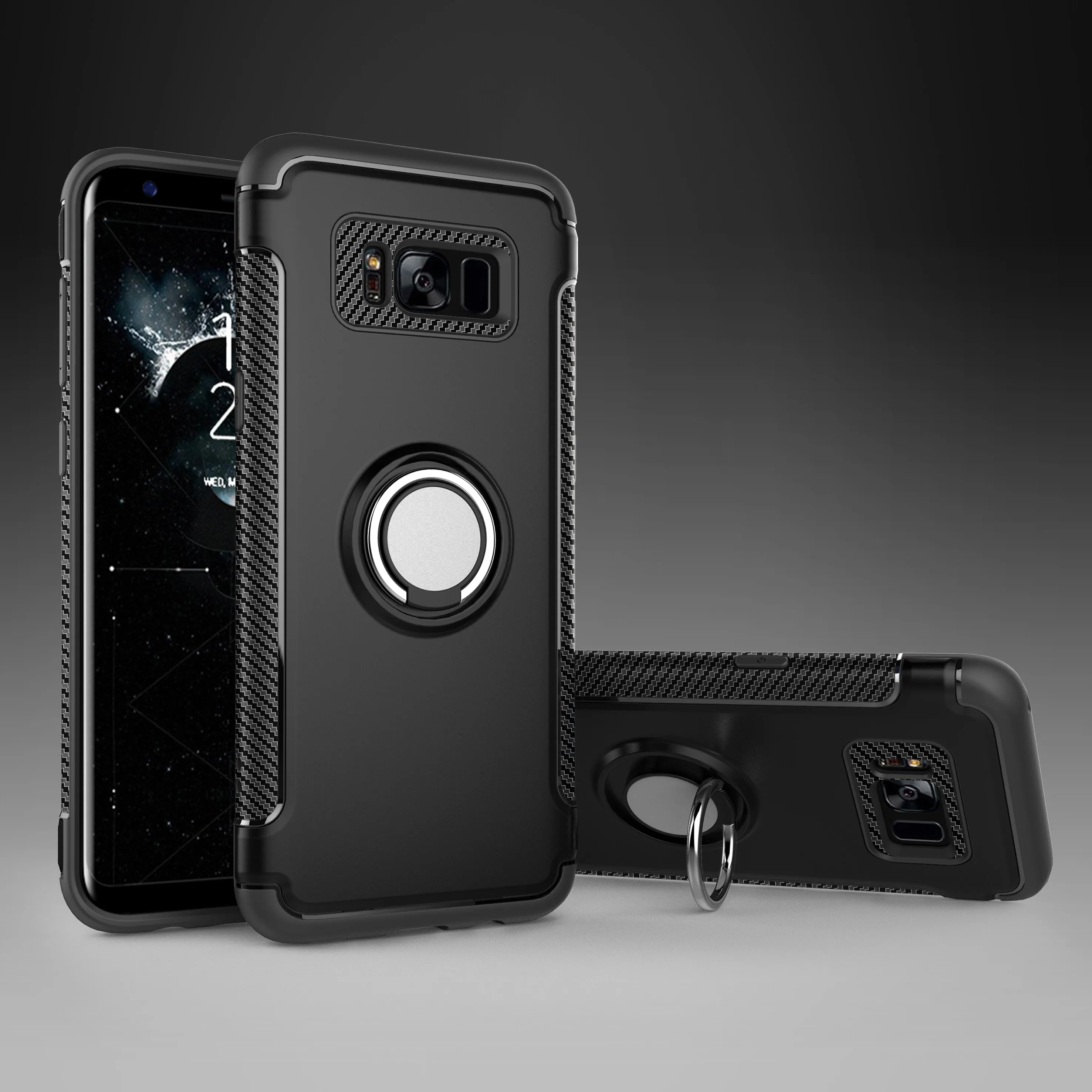 SIXEVE магнитное крепление в виде кольца на палец анти Краш чехол для samsung Galaxy S7 Edge S8 S9 Plus J2 J3 J5 J7 Prime задняя крышка